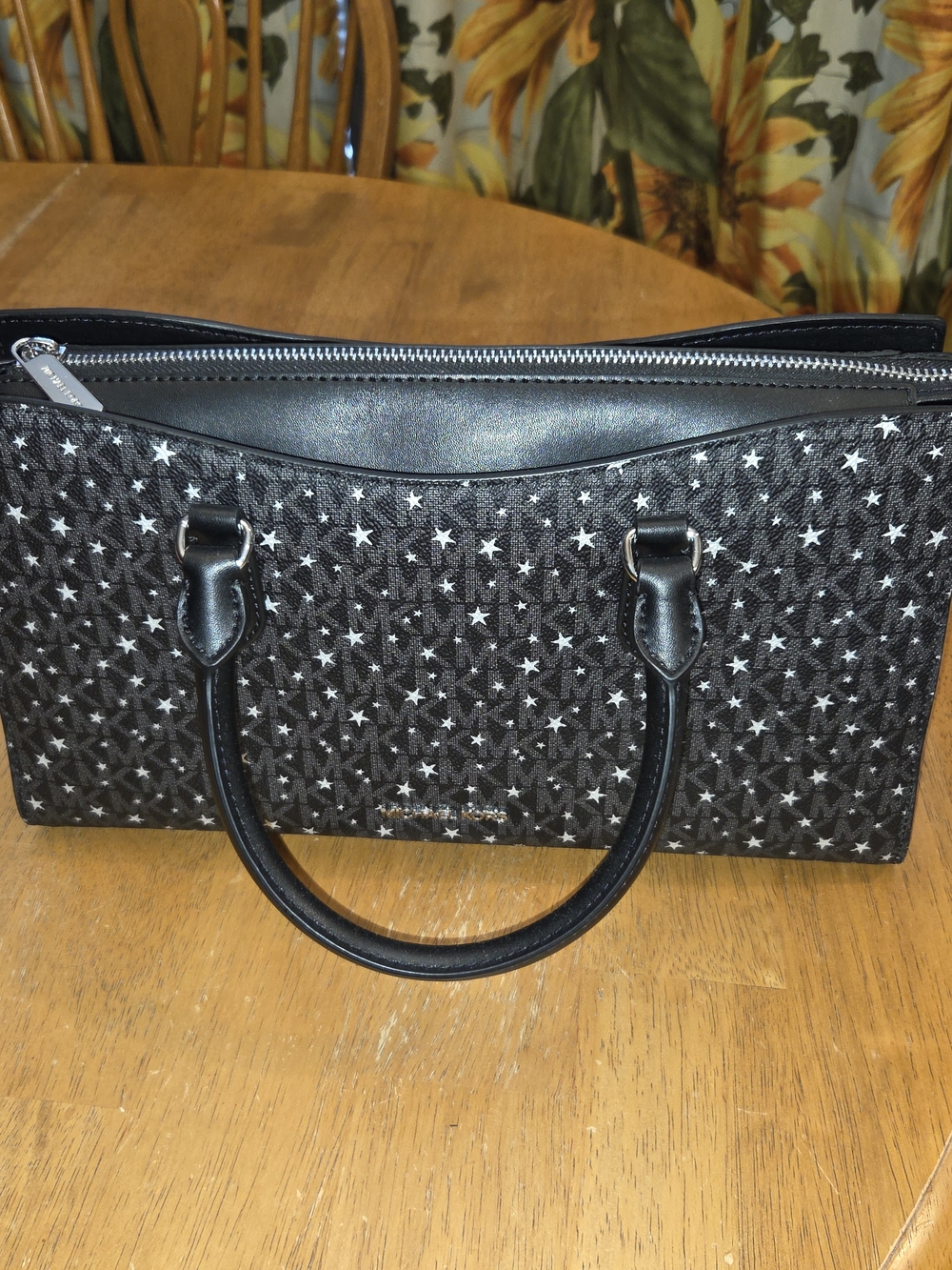 Michael Kors Arden Medium Star Printed Signature Logo Satchel